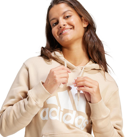 Bluza damska adidas Essentials Big Logo Regular Fleece Hoodie beżowa IR9330