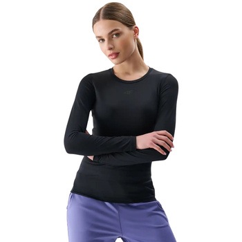 Koszulka damska 4F Longsleeve FNK F324 głęboka czerń 4FRSS25TFLOF324 20S