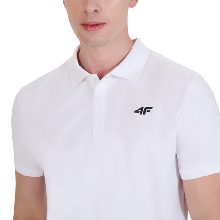 Koszulka męska polo 4F M366 biała 4FWMM00TPTSM366 10S